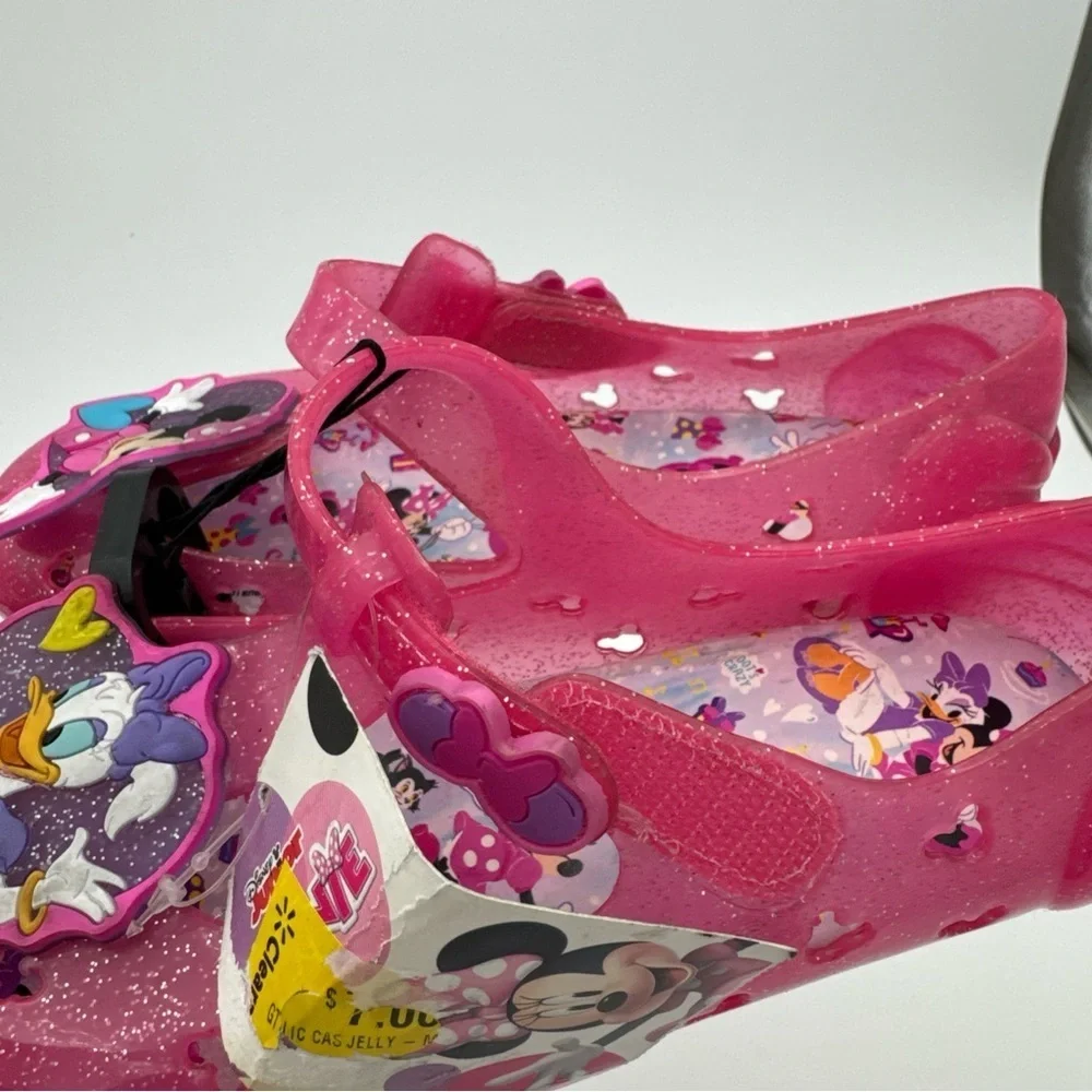 Disney Toddler Girls Pink Minnie Mouse Daisy Duck Jelly Sandals Size 12